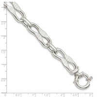 Sterling Silver Polished Fancy Link Bracelet