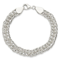 Sterling Silver Polished Roped Oval Link 7.5in Bracelet