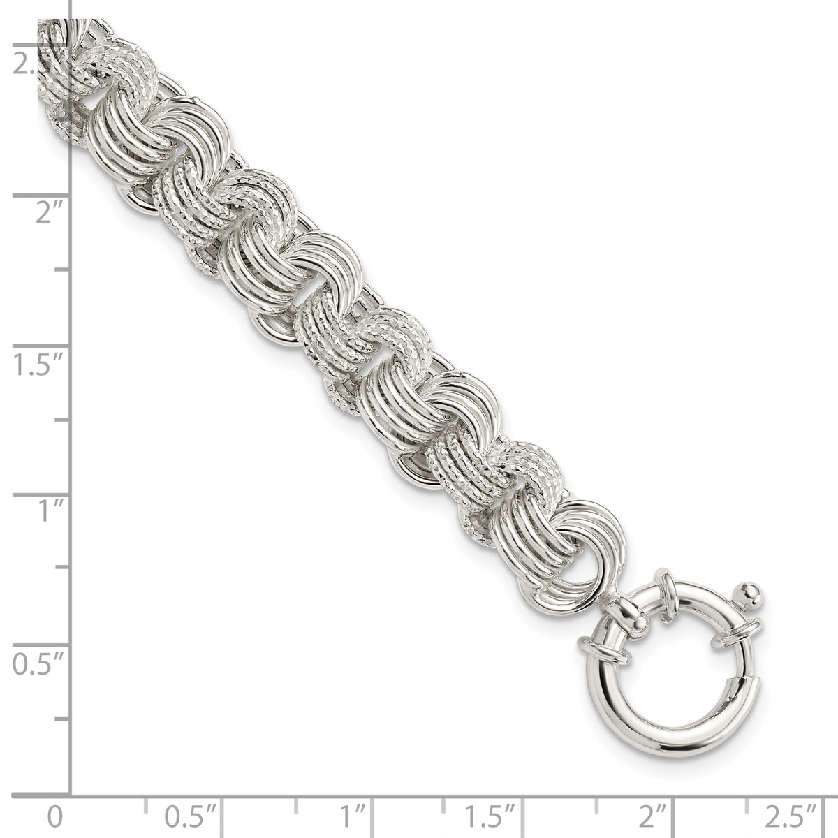 Sterling Silver Polished Fancy Link Bracelet