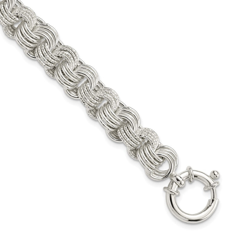 Sterling Silver Polished Fancy Link Bracelet