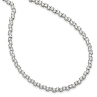 Sterling Silver Rhodium-plated Polished 4mm CZ Necklace