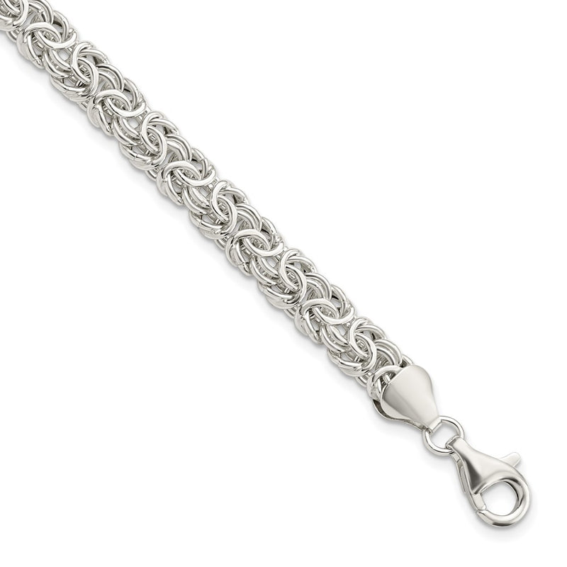 Sterling Silver Polished Byzantine Link Bracelet