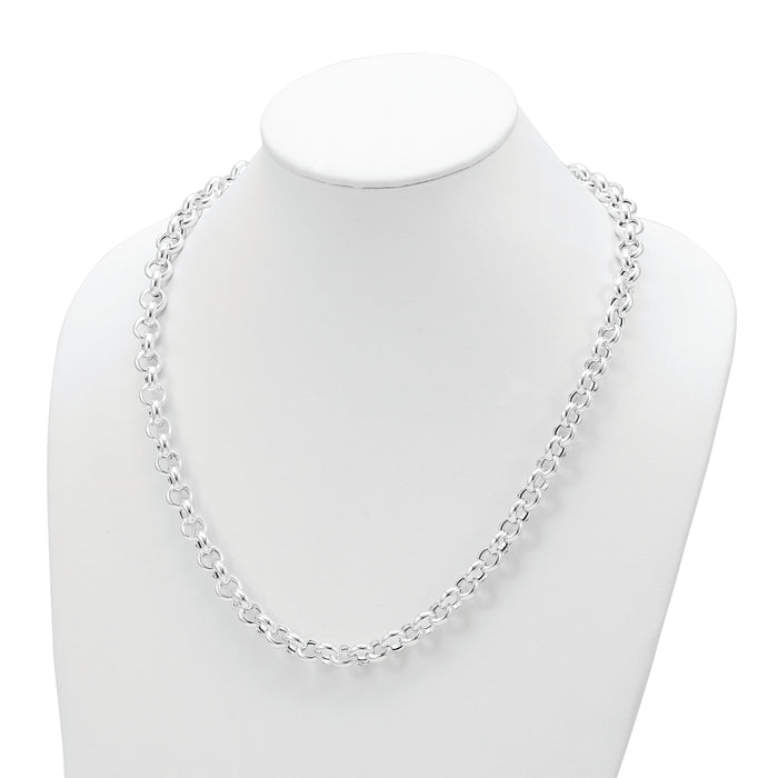 Sterling Silver Polished Fancy Link Necklace