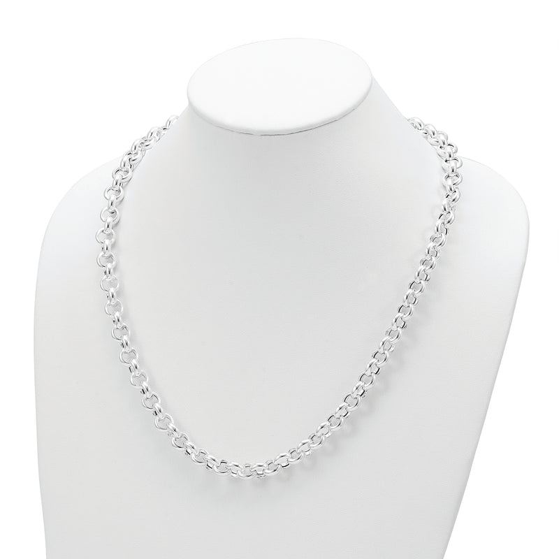 Sterling Silver Polished Fancy Link Necklace