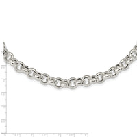 Sterling Silver Polished Fancy Link Necklace