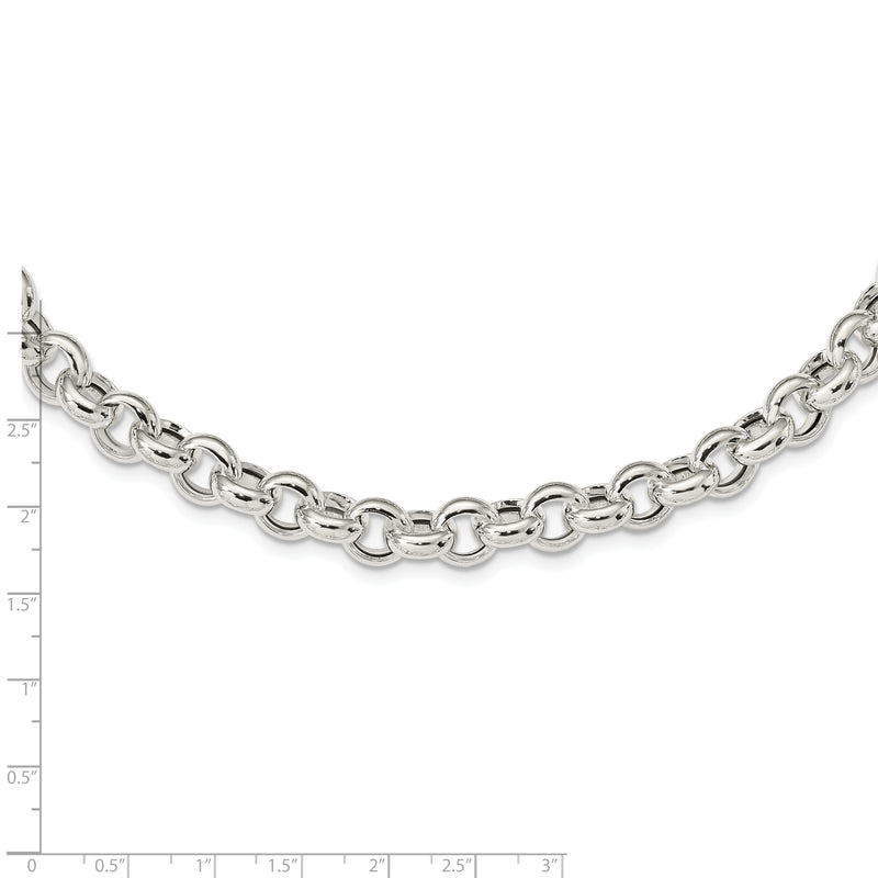 Sterling Silver Polished Fancy Link Necklace