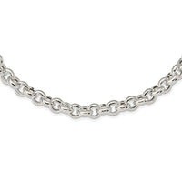 Sterling Silver Polished Fancy Link Necklace