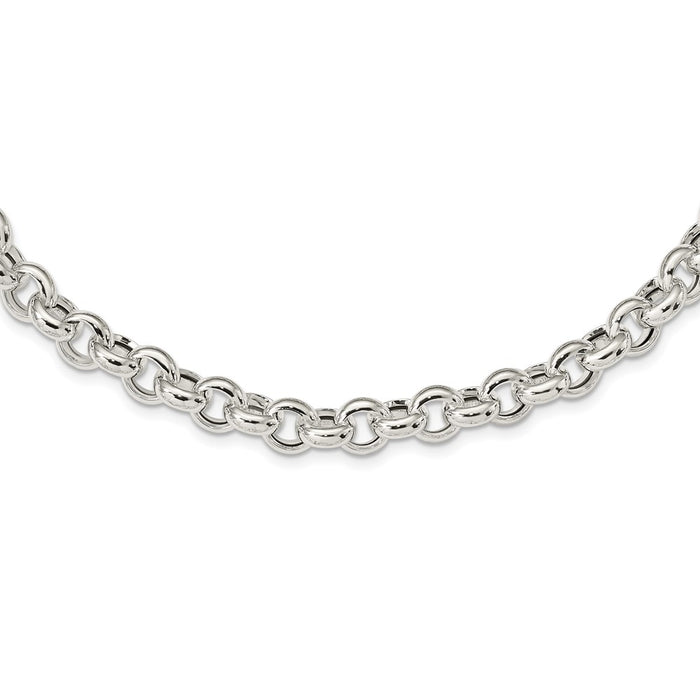 Sterling Silver Polished Fancy Link Necklace