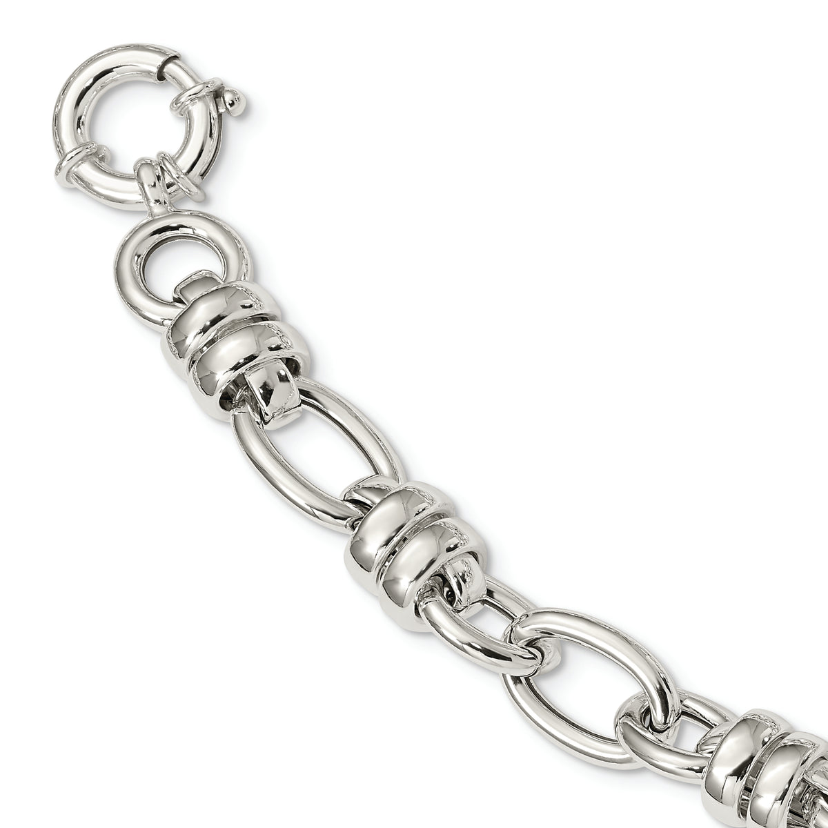 Sterling Silver Fancy Polished Link Necklace