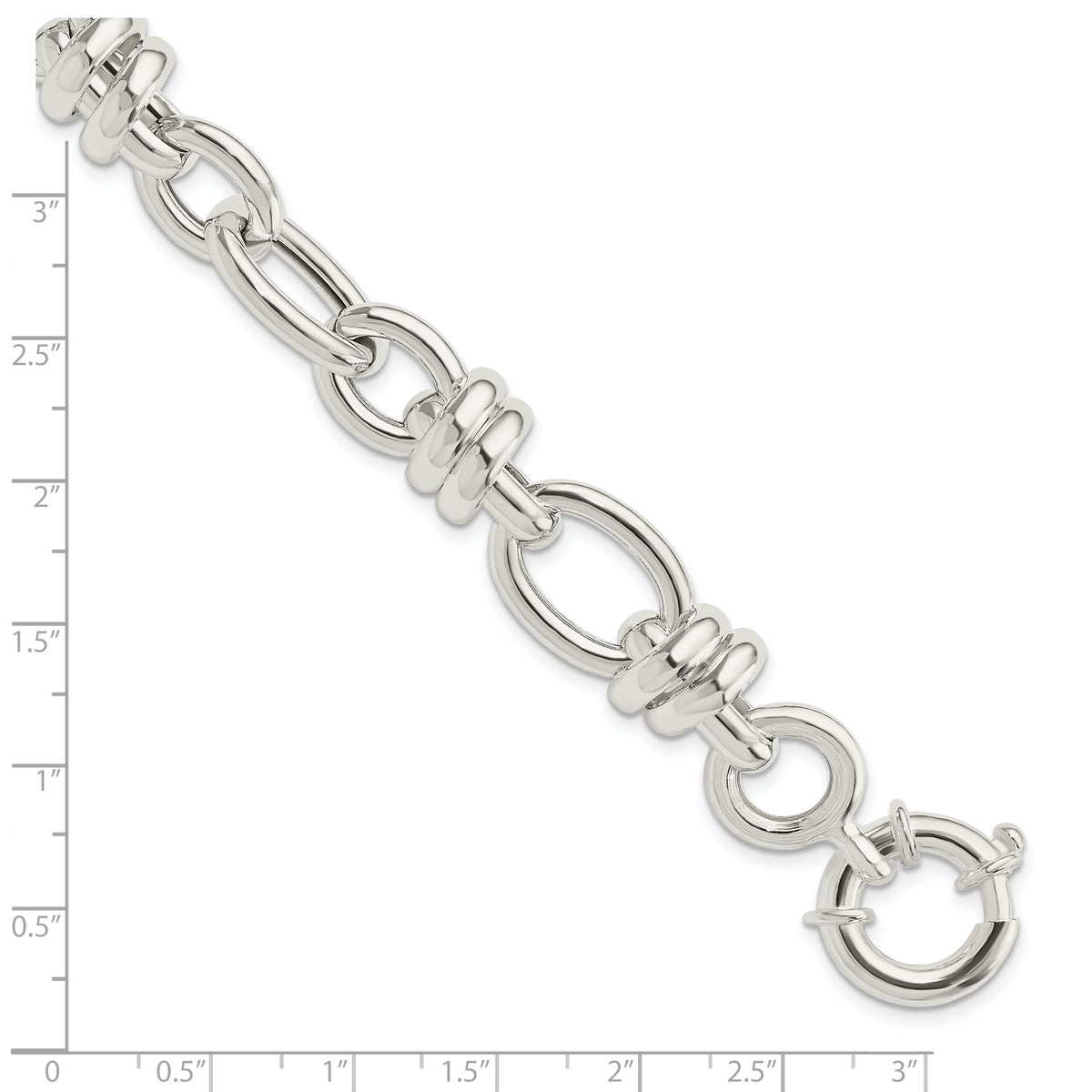 Sterling Silver Polished Fancy Link Bracelet