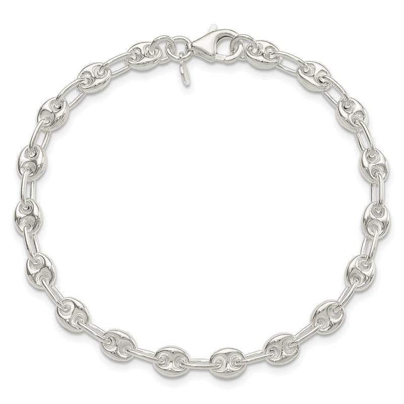 Sterling Silver Polished Fancy Link Bracelet