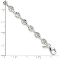 Sterling Silver Polished Fancy Link Bracelet