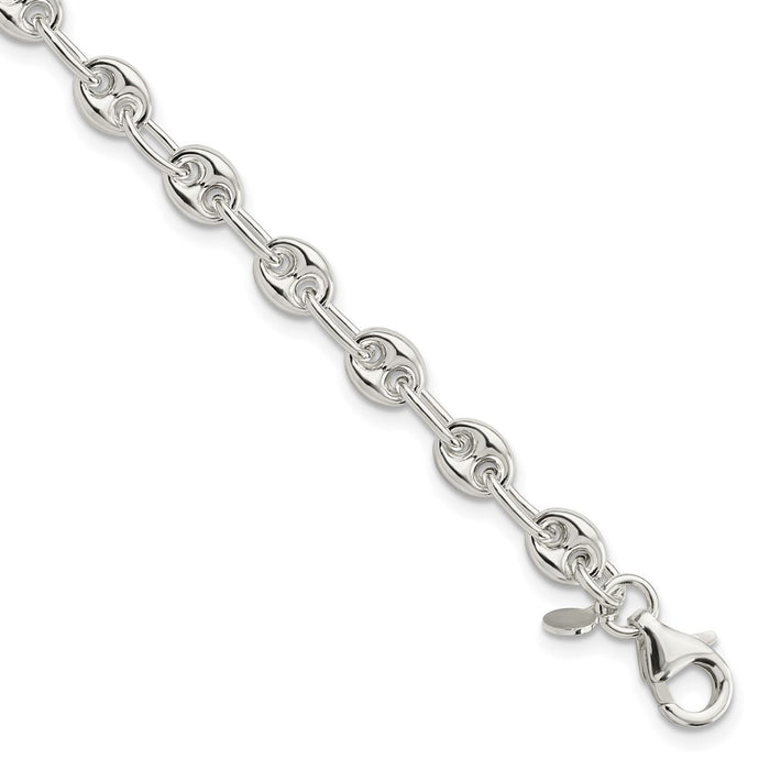 Sterling Silver Polished Fancy Link Bracelet