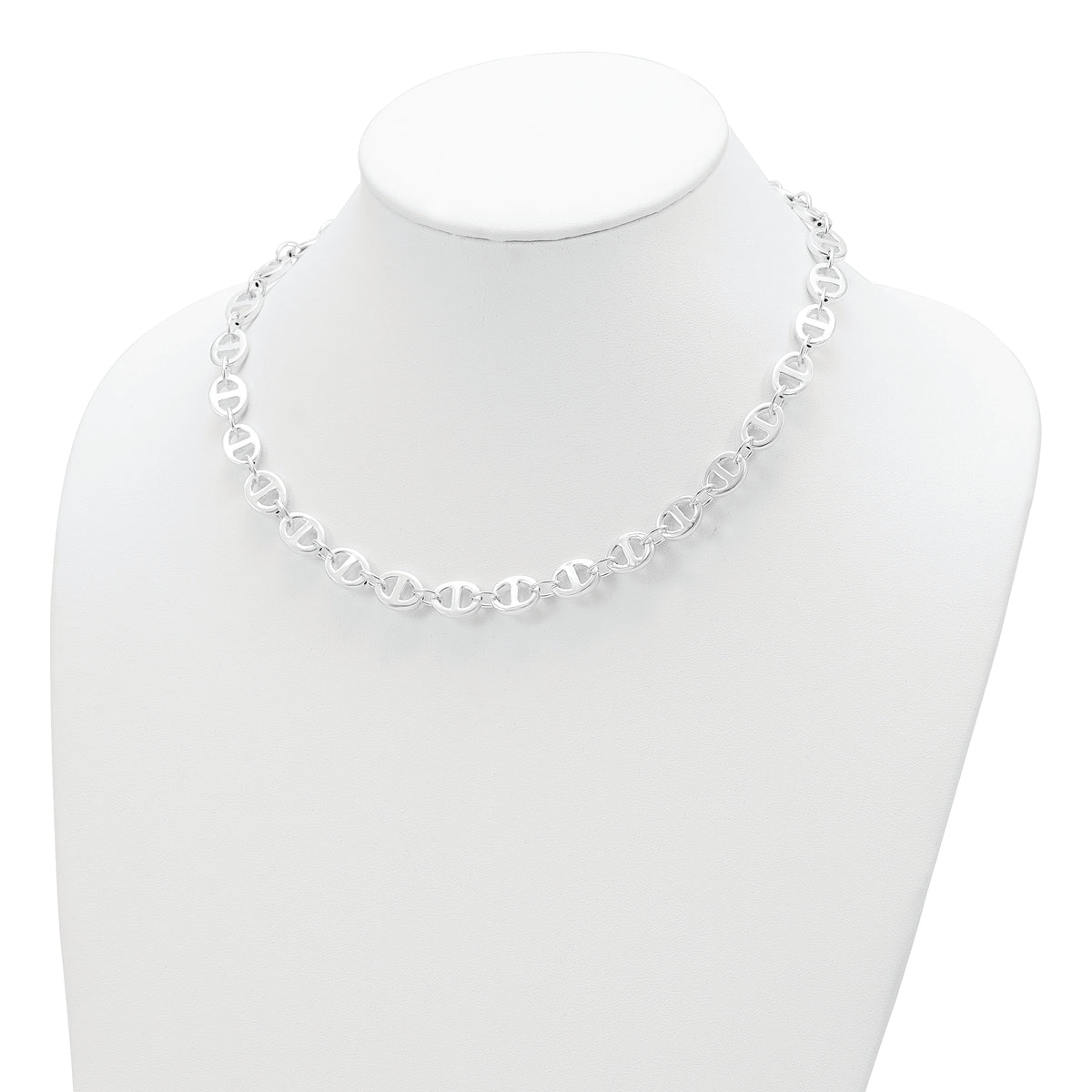 Sterling Silver Polished Fancy Link 18in Necklace