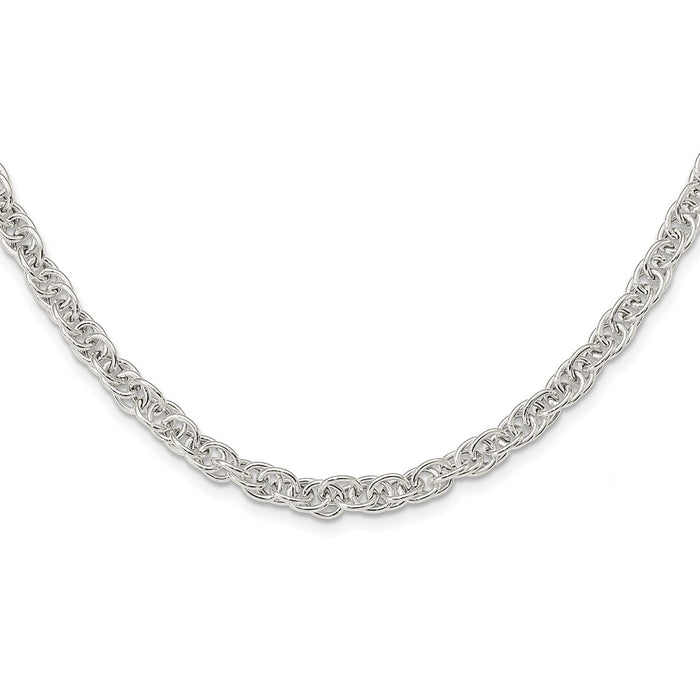 Sterling Silver Polished Fancy Link Necklace