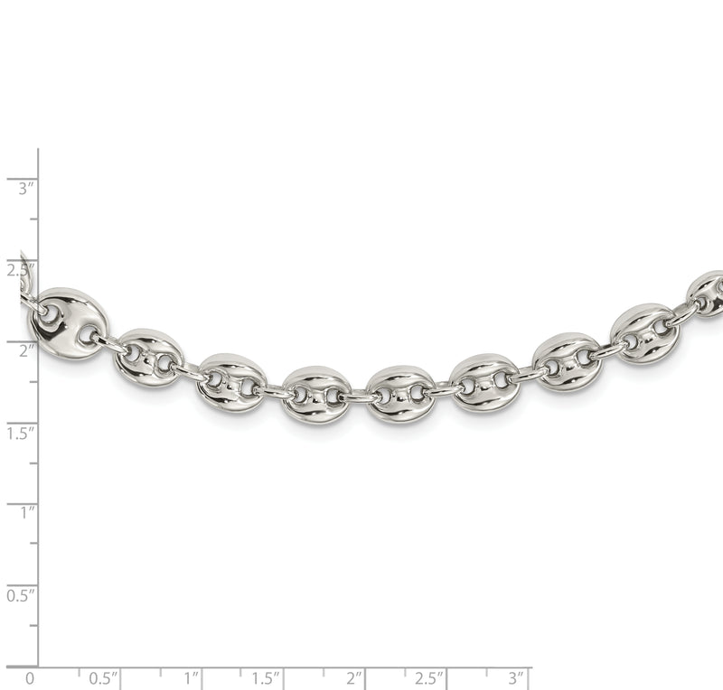 Sterling Silver Polished Fancy Link 18in Necklace