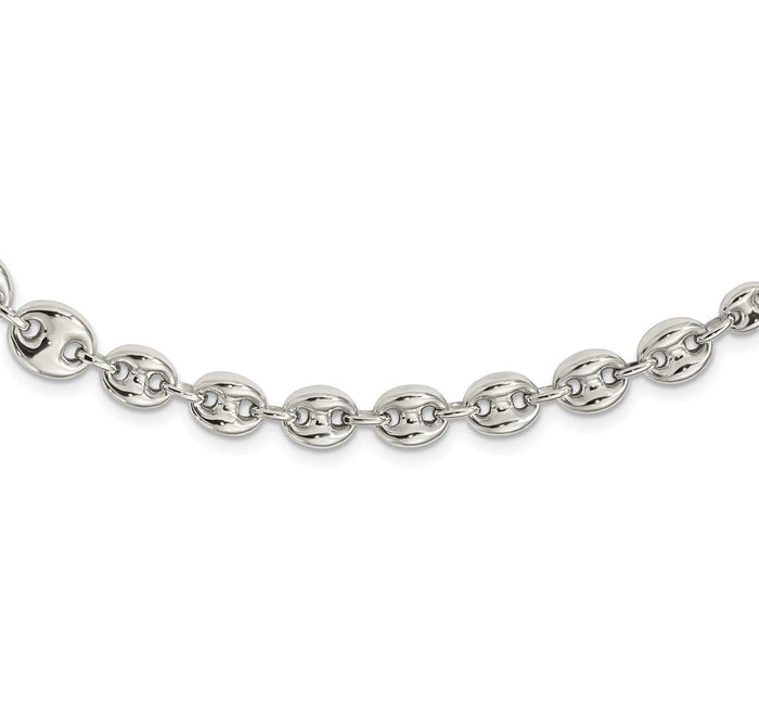 Sterling Silver Polished Fancy Link 18in Necklace