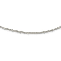 Sterling Silver Polished and Textured Beaded Necklace