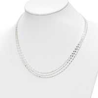 Sterling Silver Polished 3-strand Necklace