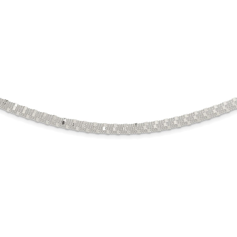 Sterling Silver Polished 3-strand Necklace