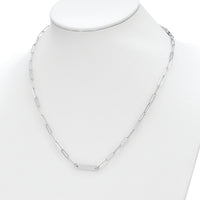 Sterling Silver Rhodium-plated Polished Bar w/ 2in ext. Necklace