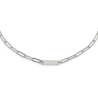 Sterling Silver Rhodium-plated Polished Bar w/ 2in ext. Necklace