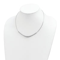 Sterling Silver Rhodium-Plated Fancy Graduated Necklace