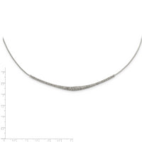 Sterling Silver Rhodium-Plated Fancy Graduated Necklace