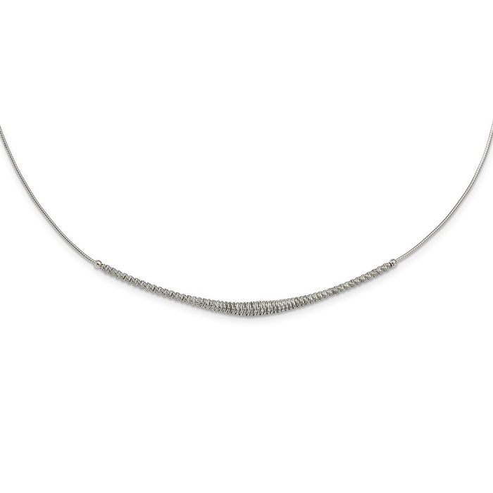 Sterling Silver Rhodium-Plated Fancy Graduated Necklace