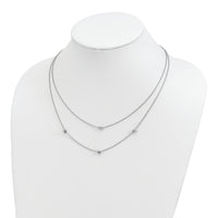 Sterling Silver Rhodium-plated Polished Multi-strand w/ 2in ext. Necklace