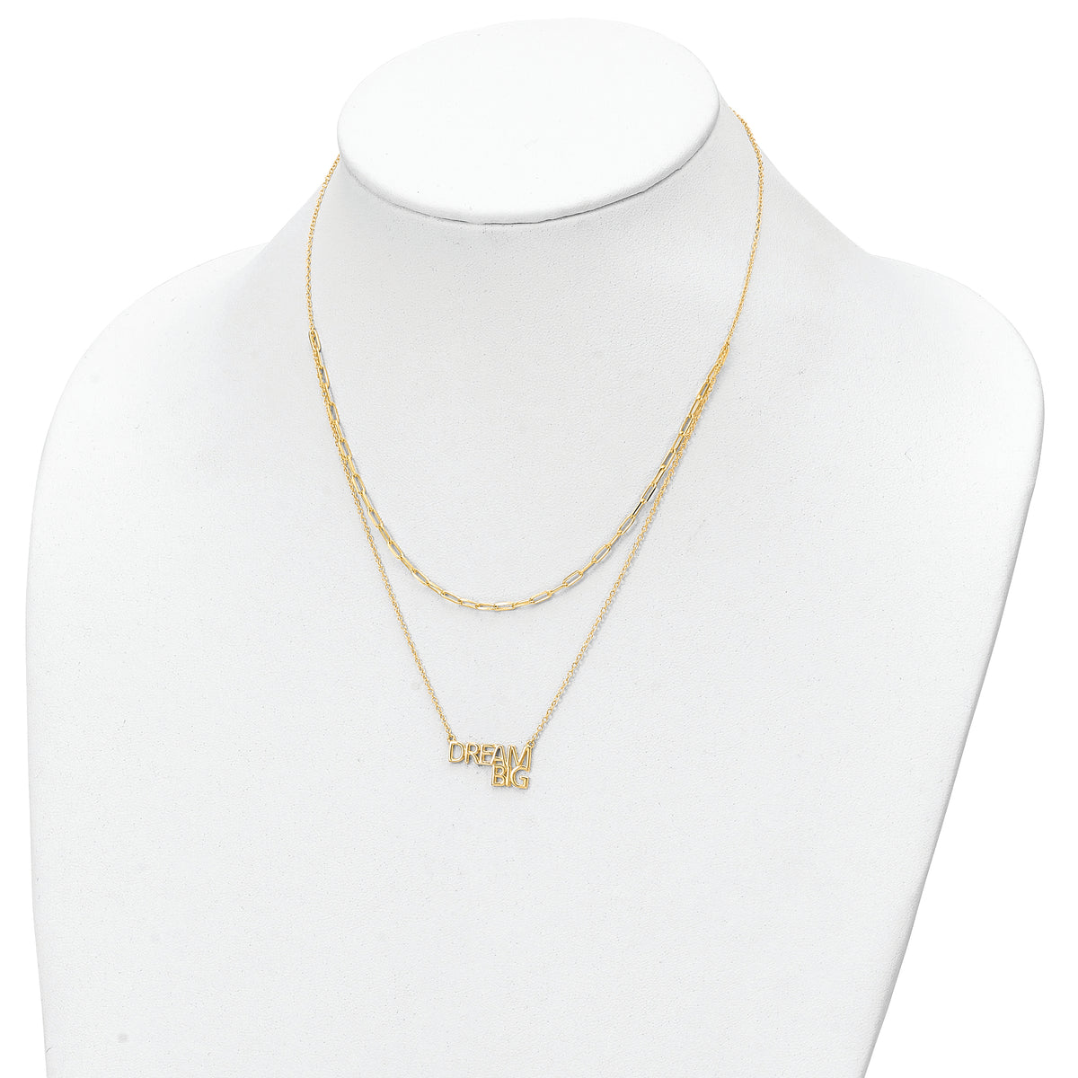 Sterling Silver Gold Tone Dream Big Double Necklace