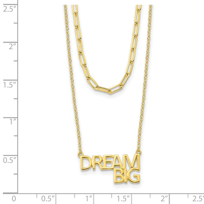 Sterling Silver Gold Tone Dream Big Double Necklace