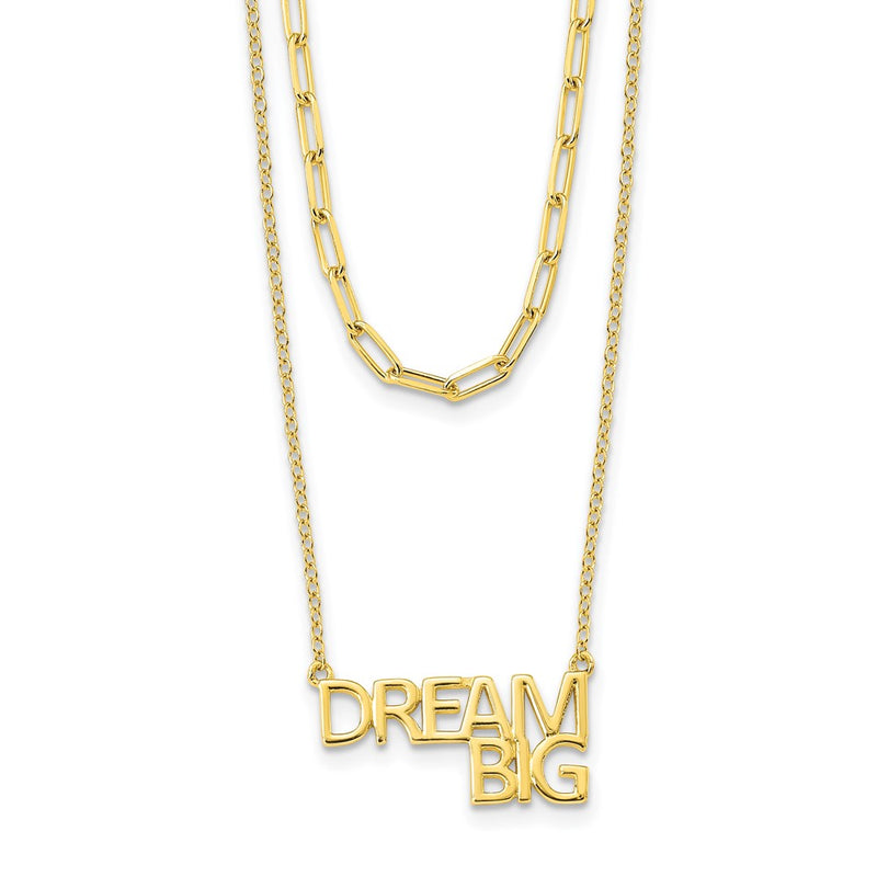 Sterling Silver Gold Tone Dream Big Double Necklace