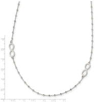 Sterling Silver Polished Beaded Infinity w/1 in ext. Necklace