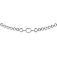 Sterling Silver Rhodium-plated Polished CZ Fancy Link w/3 in ext. Necklace