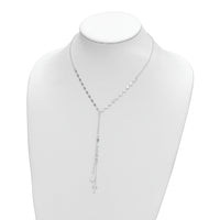 Sterling Silver Polished Miraculous Medal and Cross Drop Necklace