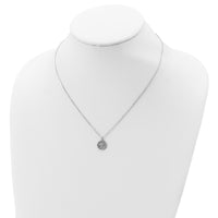 Sterling Silver Rhodium-plated Polished CZ Cross Necklace