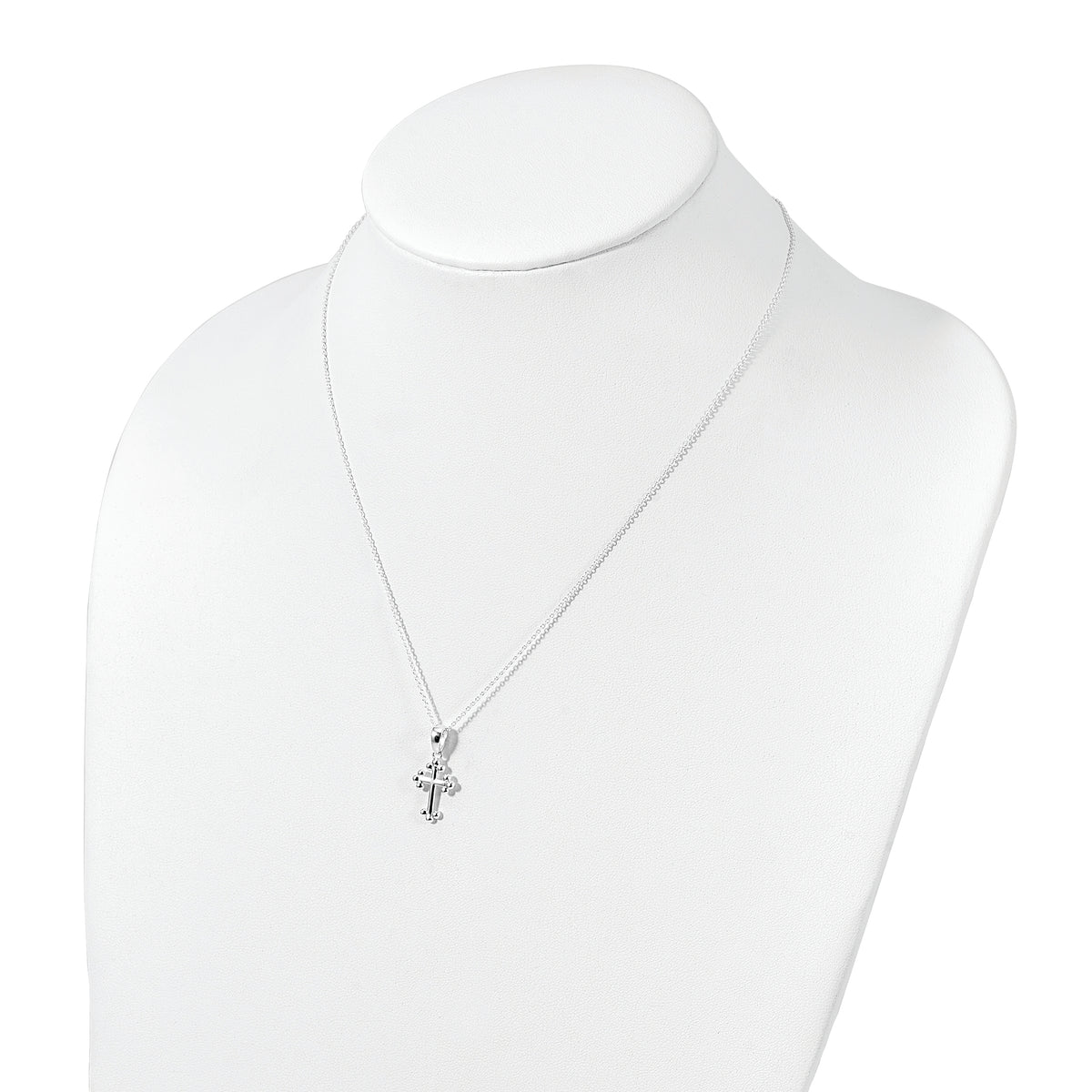 Sterling Silver Polished Cross Necklace