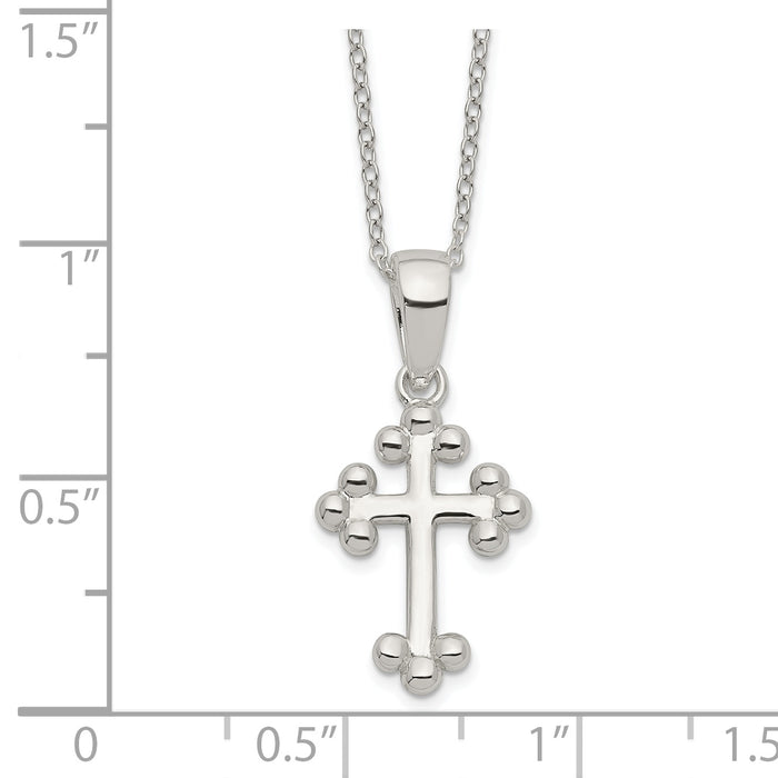 Sterling Silver Polished Cross Necklace