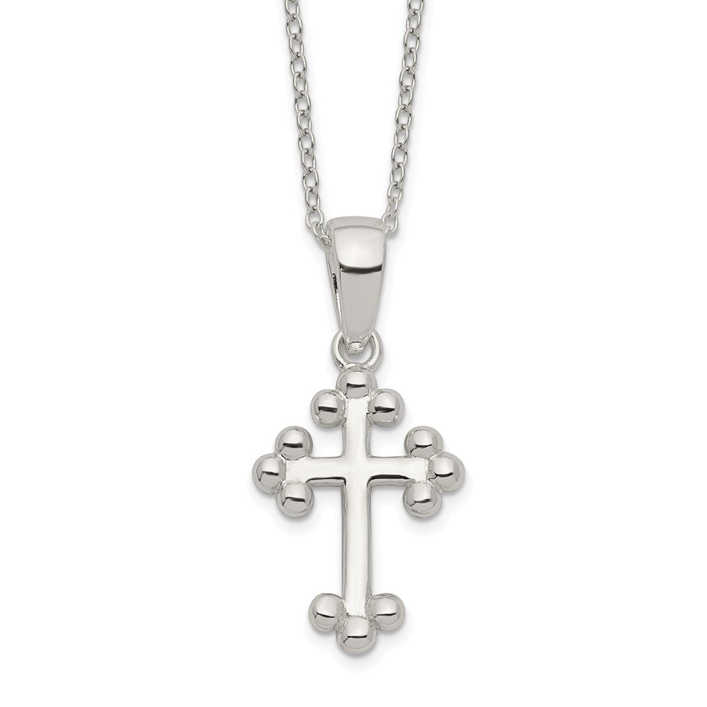 Sterling Silver Polished Cross Necklace