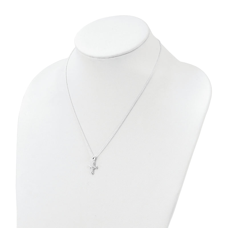 Sterling Silver Polished Cross Necklace