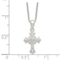 Sterling Silver Polished Cross Necklace