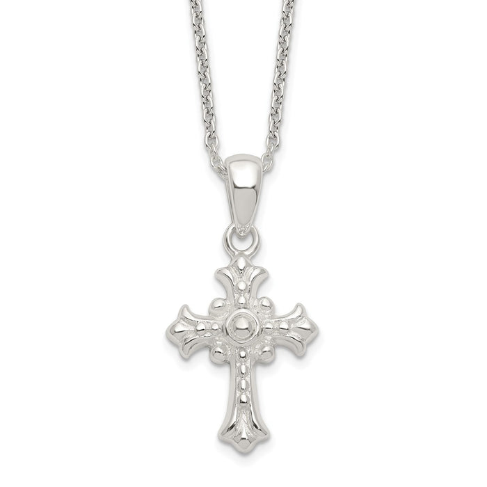 Sterling Silver Polished Cross Necklace