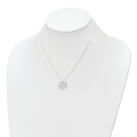 Sterling Silver CZ Hands in Heart Necklace