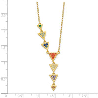 Sterling Silver Gold Tone Multicolor CZ Necklace