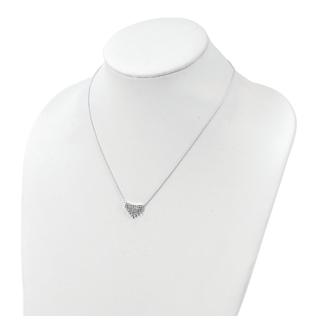 Sterling Silver Polished Fancy CZ Necklace