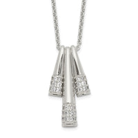 Sterling Silver Polished CZ Fancy Necklace