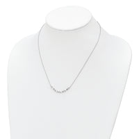 Sterling Silver Rhodium-plated Polished CZ Diamond Shapes 17.75in Necklace