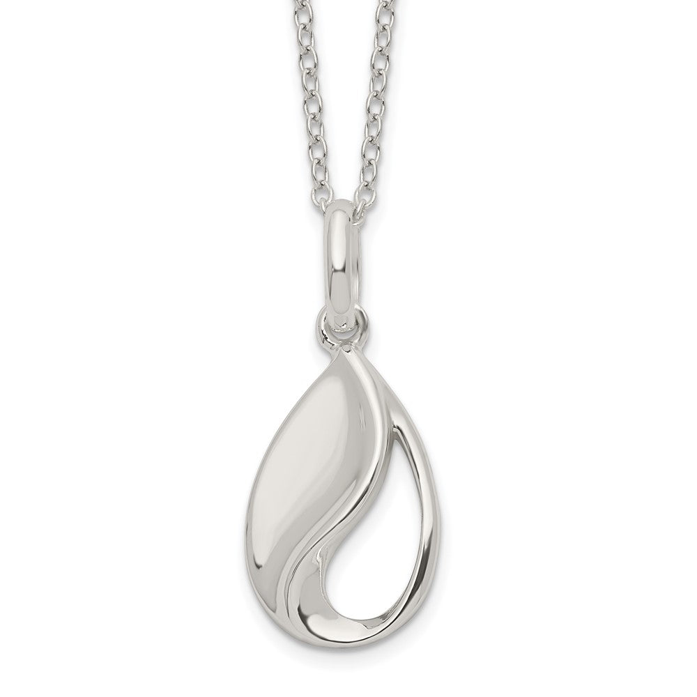 Sterling Silver Polished Teardrop Necklace