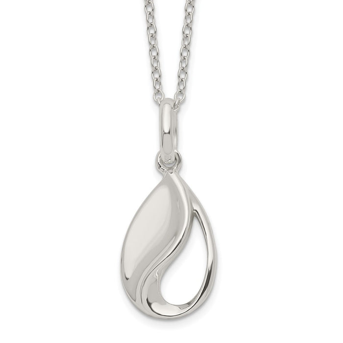 Sterling Silver Polished Teardrop Necklace